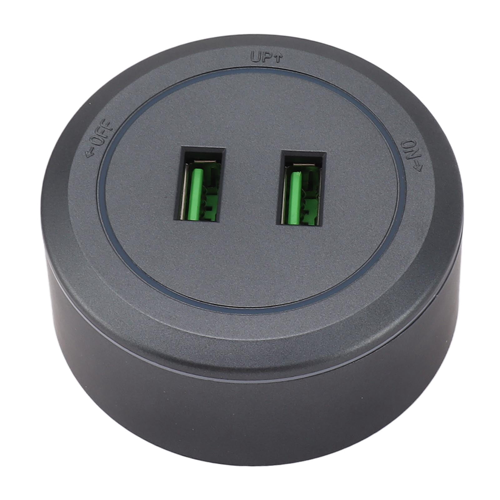 Gray USB Power Track for Cabinets, 110-250V, Removable & Convenient Universal Electric Socket Slider