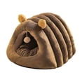 thumbnail image 1 of Gray Upgraded Calming Pet Bed - Fluffy Plush Anti-Anxiety Cuddler Bed for Cats & Dogs, Warm Winter Snuggle Bed with Removable Cushion, 1 of 6