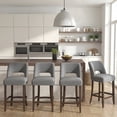 thumbnail image 1 of Vknow Furniture Bar Stools Set of 4, 26" Upholstered Counter Height Bar Stools, Modern Counter Stools with Wood Legs for Kitchen Island Dining Room Bar,Gray, 1 of 12