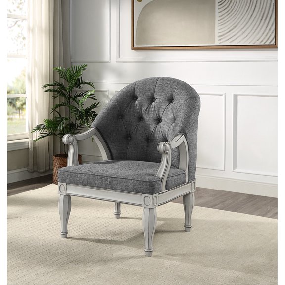Gray Upholstered Design | Button Tufting, Sturdy for Commercial Settings