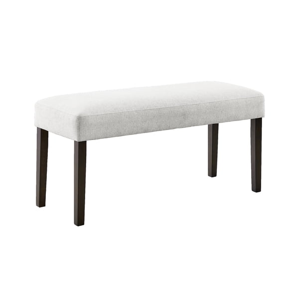 Gray Upholstered Dining Bench with Espresso Wood Finish, 42 Inch Modern Bench for Kitchen Island and Entryway