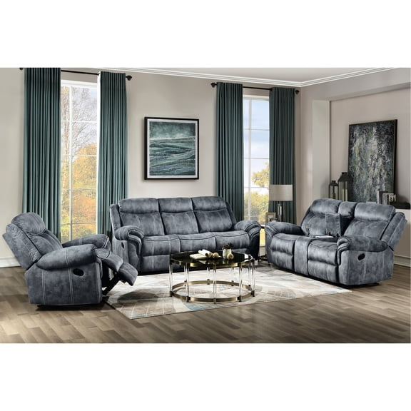 Gray Velvet | 3PCS Recliner with Hidden Storage | Relaxing at Home