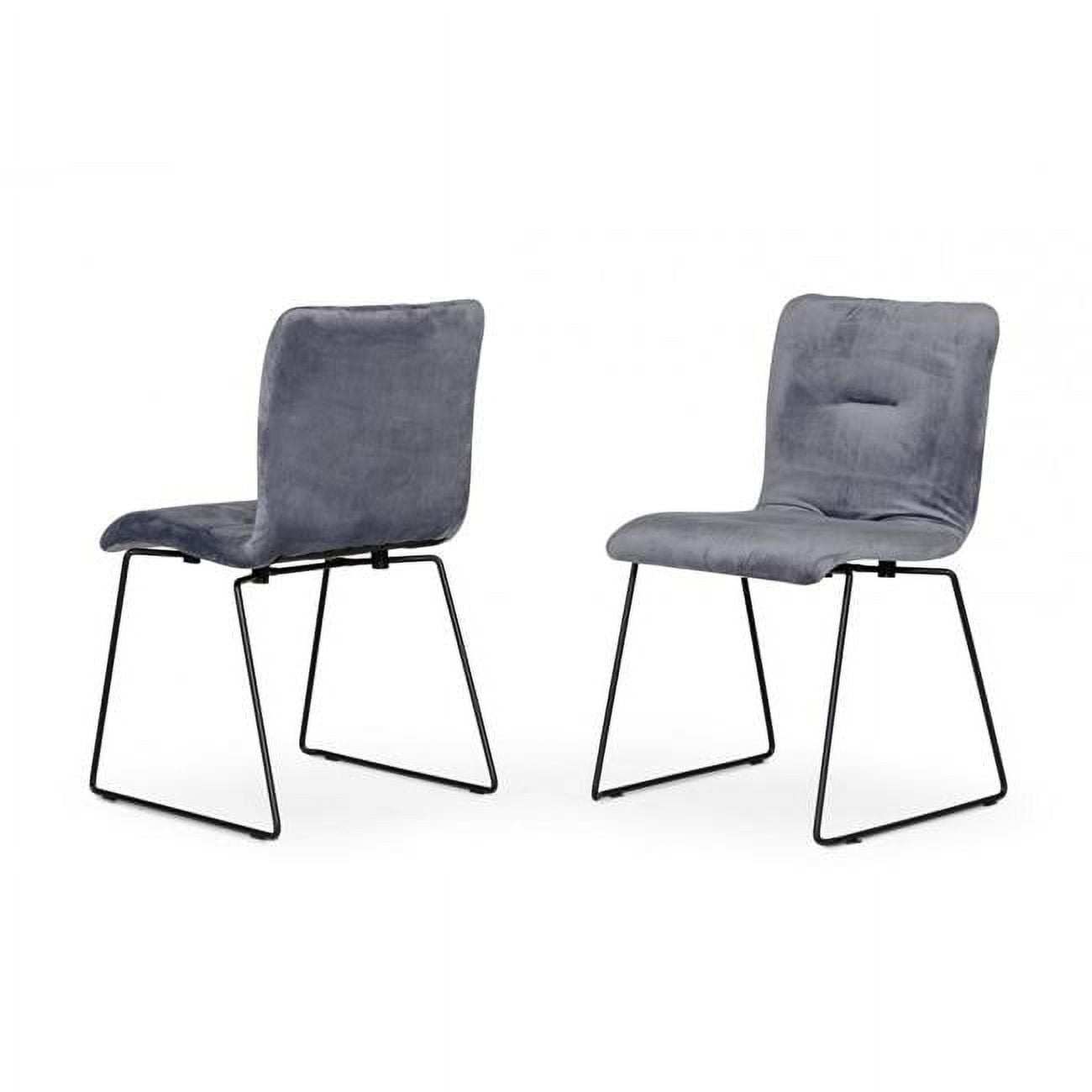 Gray Velvet Dining Chairs Set of 2