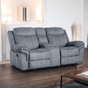 Gray Velvet - Glider & Motion Reclining - Living Room - Comfortable Seating with USB Charging