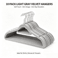 thumbnail image 1 of MegaLove Gray Velvet Non‑Slip Clothes Hangers, 10 Pack, Space Saving Heavy Duty Hangers for Closet Storage, 1 of 4