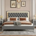 thumbnail image 1 of Queen Size Metal Platform Bed Frame with No Box Spring, Gray for Bedroom, 1 of 12
