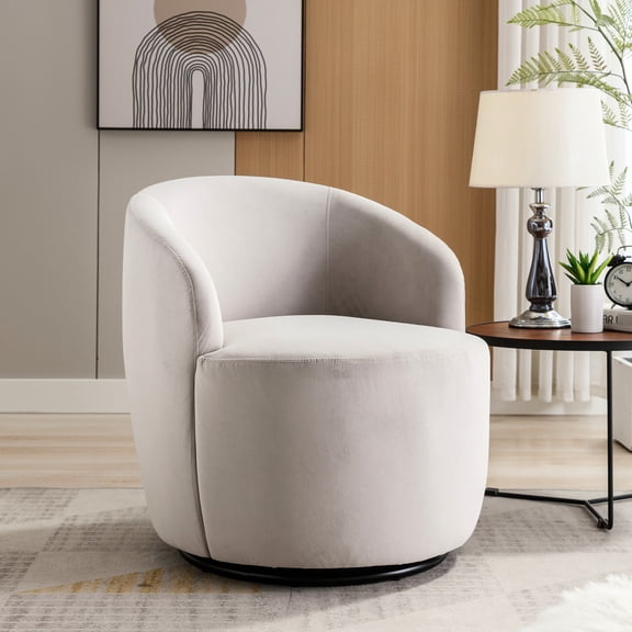 Gray Velvet | Quick Swivel | Accent Chair for Conference Room / Swivel Function | Professional Look | Fit for Meetings