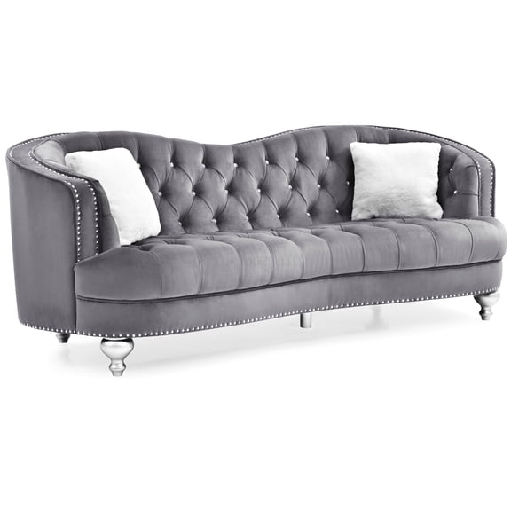Gray Velvet With Comfortable And Upholstery Contrasting Accent Pillows For Style