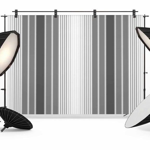 Gray Vertical Stripes Backdrop for Photography,Fabric Photo Background Backdrop,Retro Simple Neutral Abstract Lines Photo Booth Background for Portrait Photoshoot Video Wedding Banner 7x5ft