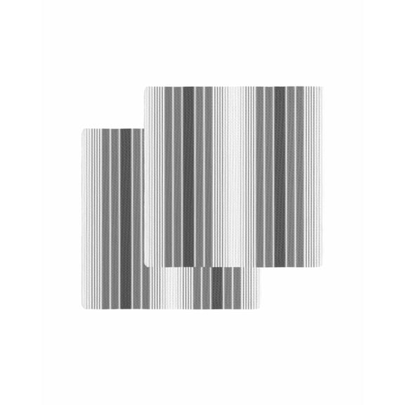 Gray Vertical Stripes Kitchen Dish Towels for Drying Dishes Set of 2, Retro Simple Neutral Abstract Lines Waffle Weave Microfiber Terry Hand Tea Bathroom Towels Quick Dry & Absorbent Towel 12x12