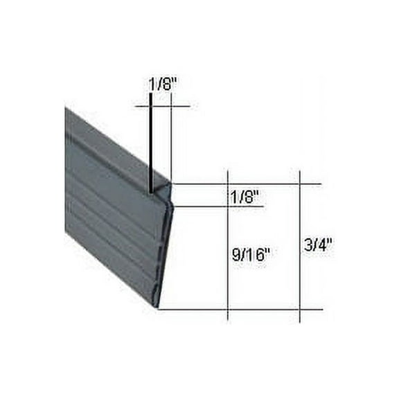 Gray Vinyl Shower Door Drip and Sweep - 7 ft long