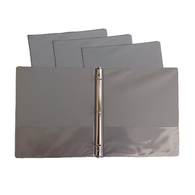 Gray Vinyl Standard 3-Ring Binders, 1/2-Inch, for 8.5