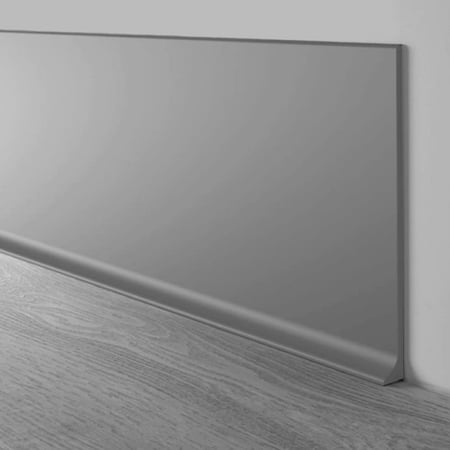 Gray Vinyl Wall Base 6inX20ft, Strong Peel and Stick Adhesive Baseboard Trim - Scratch Resistant, Flexible Baseboard Molding Trim with Toe Kick, Self Adhesive Molding, Easy Install & Durable