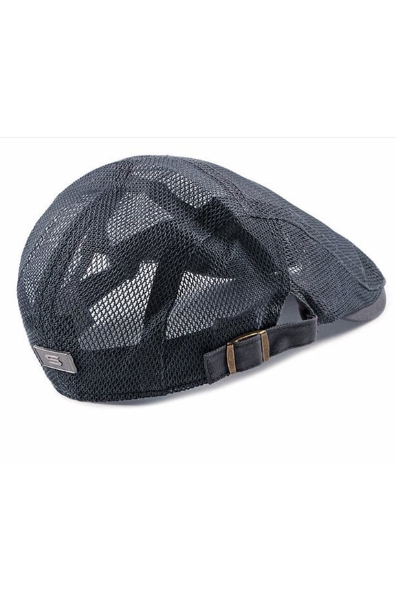 Gray Visors Adult Breathable Mesh Summer Hat Newsboy Beret Ivy Cabbie Adjustable Flat Cap