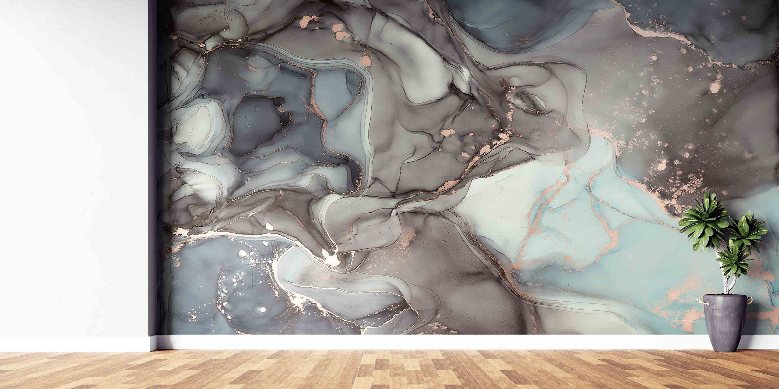 Gray Wall Mural, Custom Wallpaper, 3d Wallpaper, Marble Wallpaper