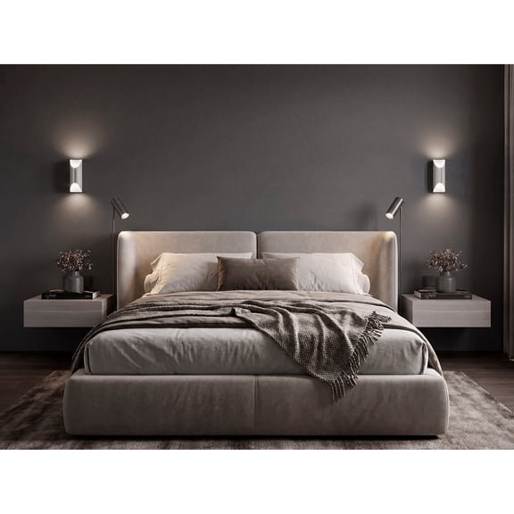 Gray Walnut Floating Nightstands, Set of 2