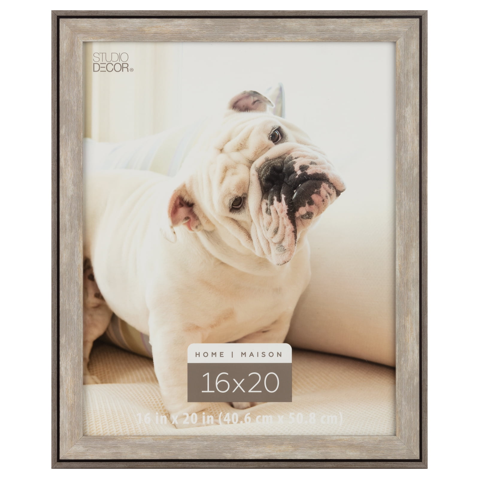 Gray Wash Two-Tone 16" x 20" Wooden Wall Frame