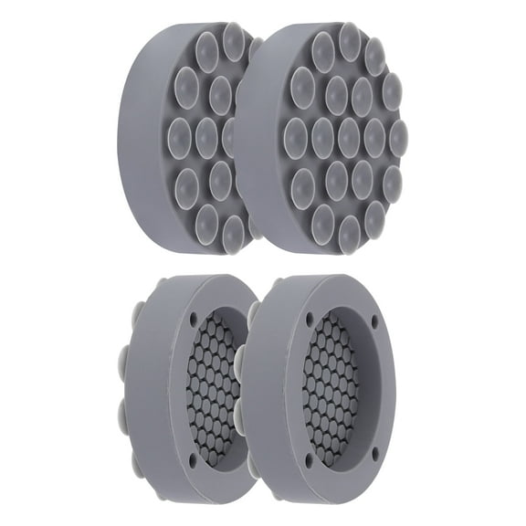 Gray Washer Anti Vibration Pads with Suction Cups, Non-Slip Shock Absorbing Feet for Washing Machine & Dryer (4 Pack)