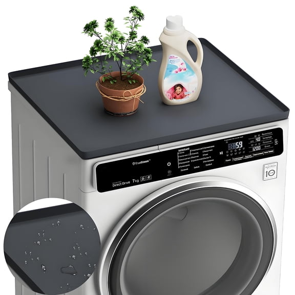 Gray Washing Machine Protective Mat 60x60cm Waterproof Dustproof Anti-Slip Pad for Laundry Room Floor Protection