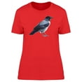 thumbnail image 1 of Gray Watercolor Raven Bird T-Shirt Women -Image by Shutterstock, Female Medium, 1 of 2