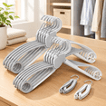 Gray/White 15.7 Inch 10-Pack Clothes Hangers with Neckline Protection ...
