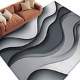 thumbnail image 1 of Gray White Area&nbsp;Rug 6x9ft Geometric Abstract Gradient Ocean Wave Modern Non-Slip&nbsp;Washable Square&nbsp;Rugs Soft Felt Indoor Floor Mat for Bedroom Kitchen Living Room Bathroom, 1 of 9