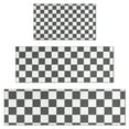 thumbnail image 1 of Gray and White Checkerboard Checkered Pattern Kitchen Rugs Sets Of 3,Kitchen Runner Rugs Non Skid Washable,Decorative Kitchen Floor Mats for Kitchen,Sink,Laundry,17"x30"+ 17"x47" + 17"x59", 1 of 6