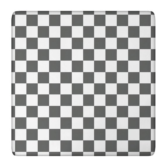 Gray and White Checkerboard Checkered Pattern Square Fitted Tablecloth with Elastic Edge,Square Table Cover,Washable Elastic Table Cover for Home Kitchen Party Decor 36"x36"