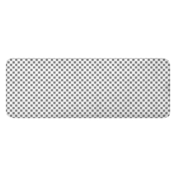 Gray White Checkered Pattern Kitchen Rug Mat,Kitchen Runner Rugs Non Skid Washable,Decorative Kitchen Floor Mats for Kitchen,Sink,Laundry,17"x47.2"
