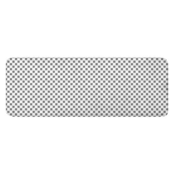 Gray White Checkered Pattern Kitchen Rug Mat,Kitchen Runner Rugs Non Skid Washable,Decorative Kitchen Floor Mats for Kitchen,Sink,Laundry,17"x47.2"
