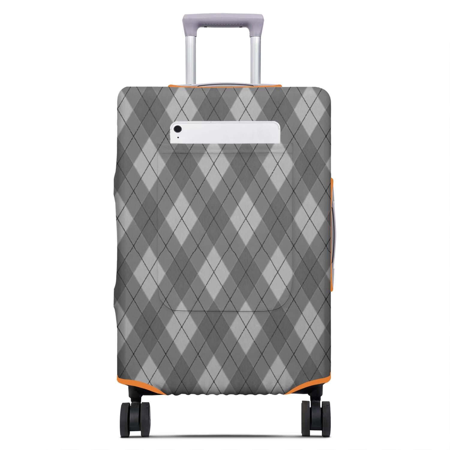 Gray and White Checkered Pattern Luggage Cover,Stretch Luggage ...