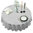 thumbnail image 1 of Gray White Checkered Pattern Round Tablecloth 60"x60",Wrinkle Wipeable Table Cloth for Kitchen Dining Room Picnic Patio Party, 1 of 6