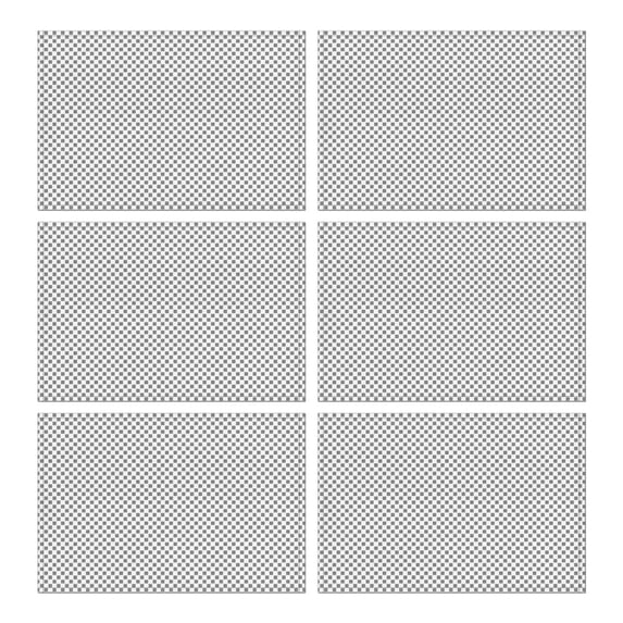 Gray White Checkered Pattern Summer Placemats Table Placemats Set Of 6-Linen Kitchen Washable Placemats Table Mats 11.8"x17.7" Non-Slip Heat Resistant