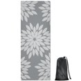 thumbnail image 1 of Gray and White Floral Pattern Hot Yoga Mat Towel Non Slip for Hot Yoga - Quick-Drying Yoga Mat Cover with 4 Corner Pockets with Travel Bag - Hot Yoga Towel Non Slip 74"x26", 1 of 6