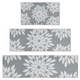 thumbnail image 1 of Gray and White Floral Pattern Kitchen Rugs Sets Of 3,Kitchen Runner Rugs Non Skid Washable,Decorative Kitchen Floor Mats for Kitchen,Sink,Laundry,17"x30"+ 17"x47" + 17"x59", 1 of 6
