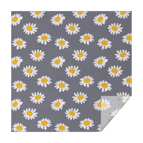 Gray White Flower Pattern Square Tablecloth,Waterproof Square Table Cover,Wipeable Spillproof Washable Table Cover for Home Kitchen Party Decor 60"x60"(152x152cm)