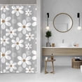 thumbnail image 1 of Gray White Flower Shower Curtain Spring Floral Botanical Petal Decorative Modern Rustic Shower Curtains for Home Bath Bathtubs Decor Polyester Fabric Waterproof with Hooks 36x72 Inches, 1 of 6