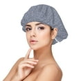 thumbnail image 1 of Gray White Geometric Print Silk Bonnet for Sleeping Women Men, Adjustable Elastic Satin Bonnet Bonnet for Sleeping, Soft Similar Silk Curly Cuteness Hair Bonnet for Sleeping, 1 of 7