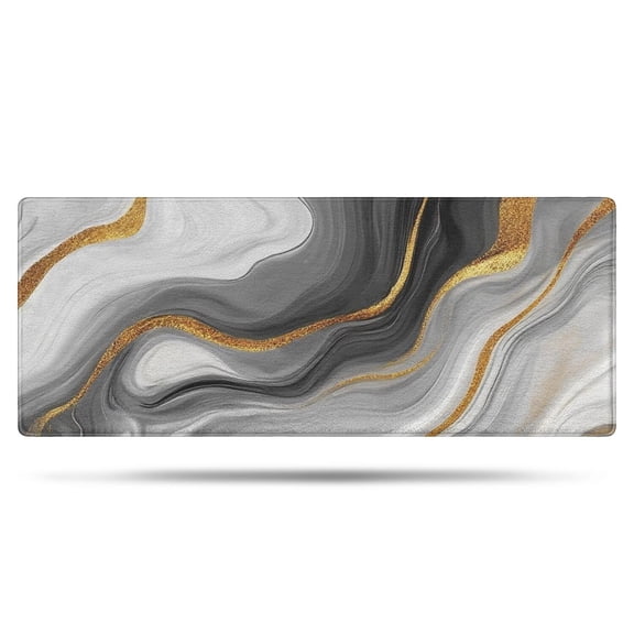 Gray White Gold Marble Pattern Bathroom Rugs Mat,Non Slip Microfiber Bathroom Rug,Rubber Backing,Soft Bathroom Mats for Bathroom Floor,Tub and Shower,60x24in(150x60cm)
