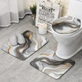 thumbnail image 1 of Gray White Gold Marble Pattern Bathroom Rugs Sets 3 Piece,Toilet Cover Set,Absorbent Non Slip Bathroom Mats Sets with U-Shaped Contour Rug Toilet Rug Set, 1 of 5
