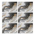 thumbnail image 1 of Gray White Gold Marble Pattern Summer Placemats Table Placemats Set Of 6-Linen Kitchen Washable Placemats Table Mats 11.8"x17.7" Non-Slip Heat Resistant, 1 of 5
