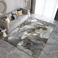 thumbnail image 1 of Gray And White Gradient Marble Area Rug, Luxurious Gilt Geometric Texture Indoor Non-Slip Kids Rugs, Machine Washable Breathable Durable Carpet For Front Entrance Floor Decor 4x6ft, 1 of 6