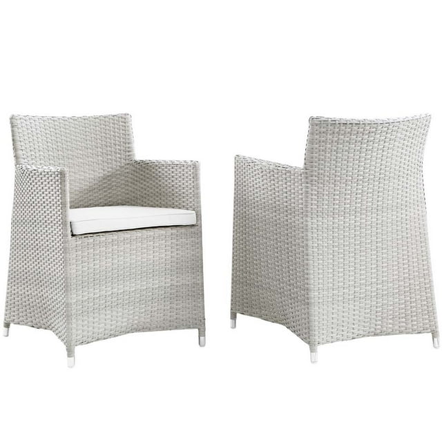 Gray White Junction Armchair Outdoor Patio Wicker Set of 2