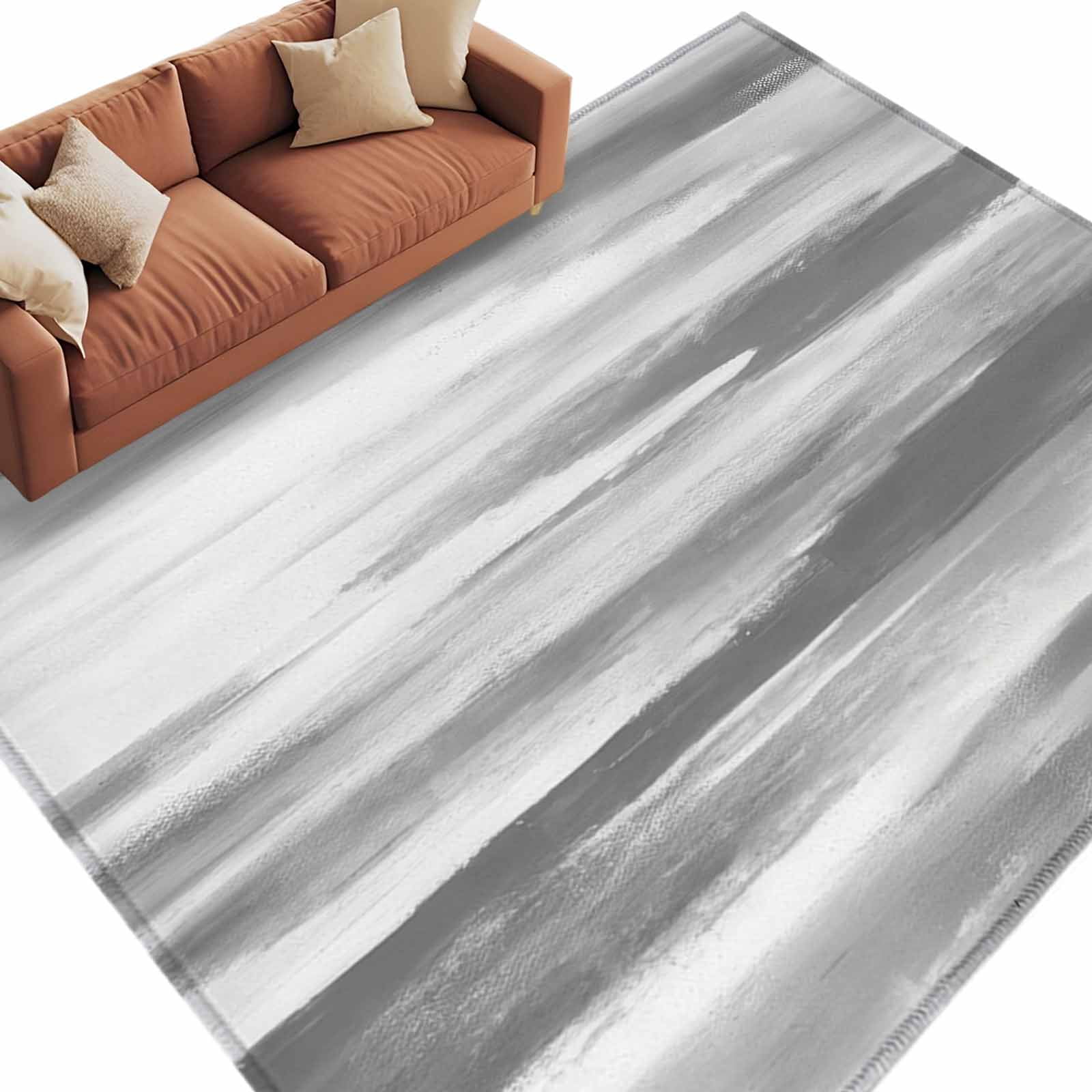 Muttled Rug Gray White Large Area Rugs for Bedroom Living Room, Soft Non Slip ...