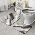 thumbnail image 1 of Gray White Marble Gold Wave Pattern Bathroom Rugs Sets 3 Piece,Toilet Cover Set,Absorbent Non Slip Bathroom Mats Sets with U-Shaped Contour Rug Toilet Rug Set, 1 of 5