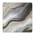 thumbnail image 1 of Gray White Marble Gold Wave Pattern Square Fitted Tablecloth with Elastic Edge,Square Table Cover,Washable Elastic Table Cover for Home Kitchen Party Decor 34"x34", 1 of 6