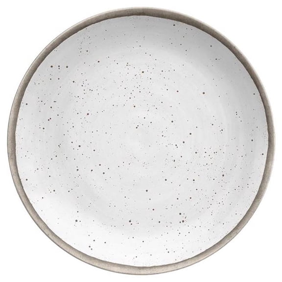 Gray & White Melamine Dinner Plate - Round - Dishwasher Safe - Stackable