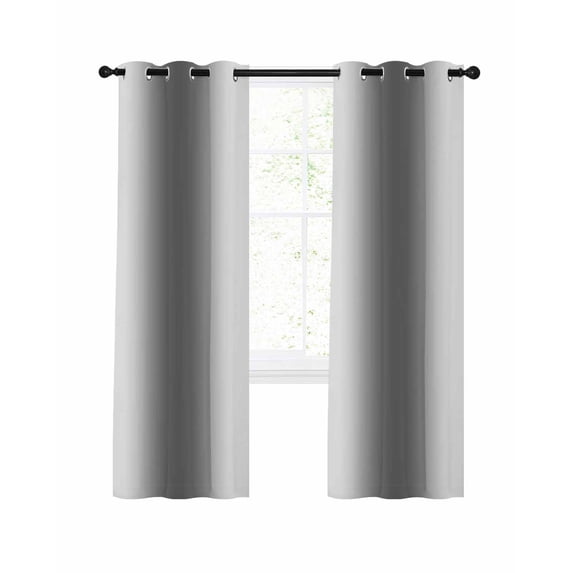 Gray White Ombre Blackout Curtains, Light Blocking Print Window Curtains, Modern Abstract Art Farmhouse Gradient Thermal Insulated Window Drapes for Living Room 2 Panels, 104"W x 52"L