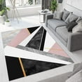 thumbnail image 1 of Gray White Pink Black Marble Area Rug, Rose Gold Line Geometric Art Soft Washable Rug, Anti-Slip Backing Decorative Rug For Living Room Bedroom Kitchen Dining Room Laundry Room 5x8ft, 1 of 6