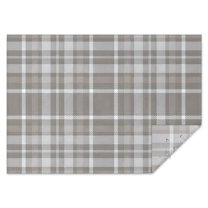 Gray White Plaid Checkered Pattern Rectangle Tablecloth 60"x84",Waterproof Polyester Rectangle Table Cloth, Wipeable Spillproof Polyester Tablecloth for Dining, Camping, Indoor and Outdoor